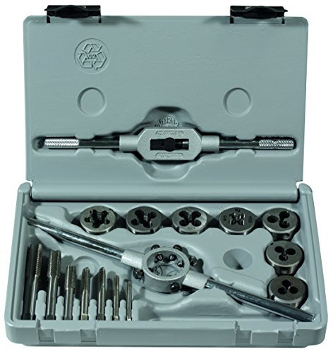 Bohrer / Einschnittgewindebohrer / Gewindebohrer Satz HSS-G |16 teiliges Set mit Einschnitt – Gewindebohrer, Schneideisen , Schneideisenhalter und Windeisen, standfest und präzise