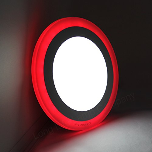 12w Round Recessed LED Ceiling Panel Light Dual Colour Cool White Red Ring