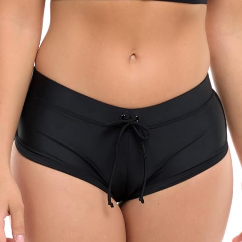 Body Glove Standard Smoothies Sidekick Solid Sporty Swim Short Bikini Bottoms for Women Black