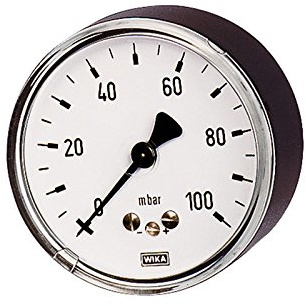 RIEGLER 102548-5821 Kapselfedermanometer, G 1/4 hinten zentrisch, 0-40 mbar, Ø 63, 1Stk