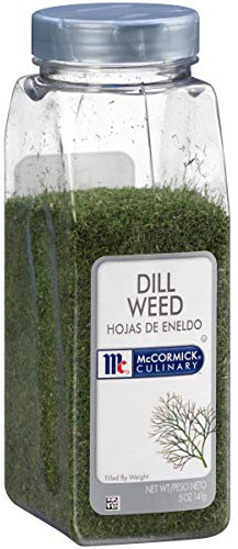McCormick Culinary Dill Weed, 5 oz - One 5 Ounce Container of Dried Dill Weed Seasoning For Back of House Use, Best in Stuffings, Dips, Soups, Seafood and More