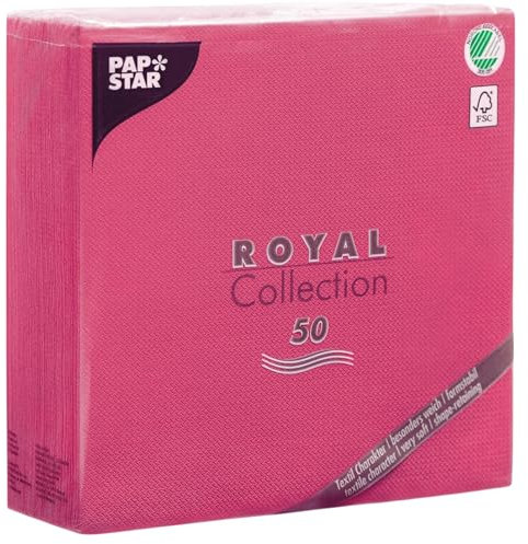 Papstar ROYAL Collection 1/4-Falz 40 cm x 40 cm fuchsia, #81747, 1 X 50er Pack