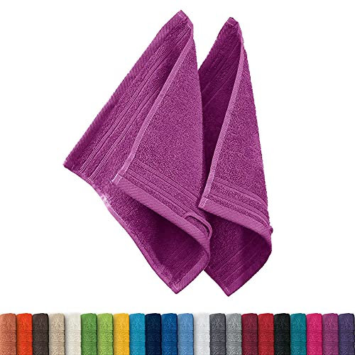 Erwin Müller Seiftuch Heidelberg 2er- Pack 100% Baumwolle Fuchsia Größe 30x30 cm - leichte Qualität, saugstark, schnelltrocknend, kompakt - ideal für Sport, Strand, Reisen (weitere Farben)