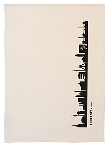 44spaces Ruhrpott Skyline Küchentücher Design schwarz, 50x70 cm 100% Baumwolle (Bio), Geschenkidee Küche