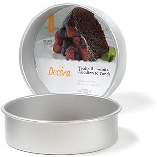 Decora, 0062622 Moule Professionnel Rond Ø 20 x 7,5 cm de Hauteur, en Aluminium anodisé, sans Points de Soudure, Design Professionnel, Argent