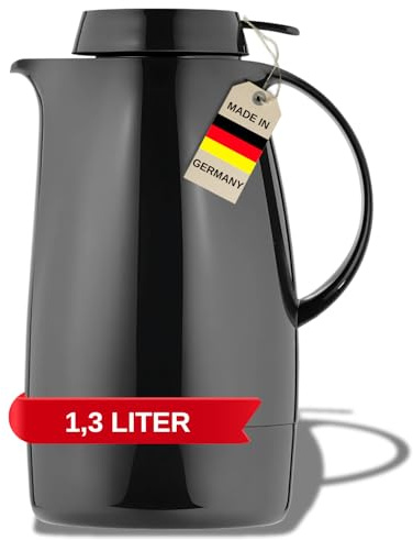 Helios Servitherm Bouteille Isotherme en Plastique Noir 1,3 l