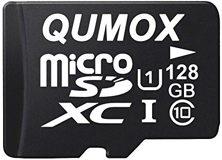 Qumox 128Gb Tarjeta Micro Sd de Memoria de Clase 10 Uhs-I, Velocidad de Escribir 30 Mb/S, Velocidad de Lectura Hasta 80 Mb/S