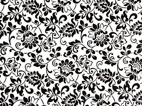 Fablon Rouleau de Papier autoadhésif Style Heritage - Noir/Blanc - 45 cm x 2 m