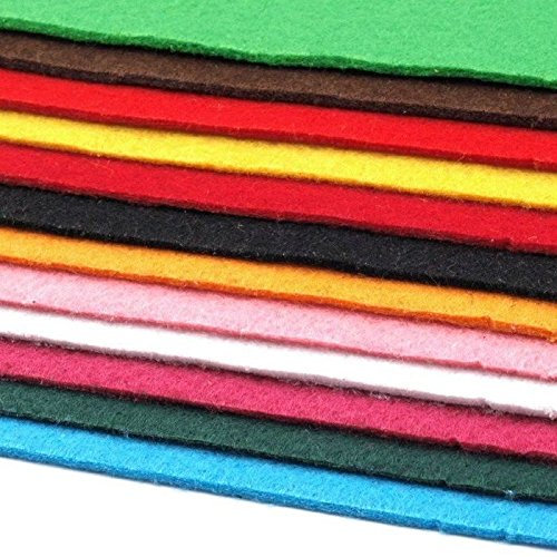Schnoschi 12 Filzplatten Bastelfilz Filz Farbmix 2-3 mm dick DIN A4 20x30 cm