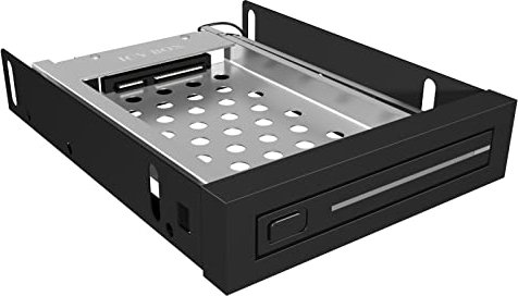 ICY BOX Wechselrahmen für SSD/HDD 2,5 in 3,5 Schacht, SATA III, HotSwap, Aluminium Kunststoff, Schwarz,IB-2216STS,Für 1x 2,5 Zoll