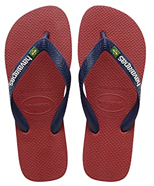 Havaianas - Brasil Logo, Tongs Iconiques, Confortables et Durables, Lanières avec le Drapeau du Brésil et Semelle Antidérapante aux Bandes Colorées, Adultes Unisexe