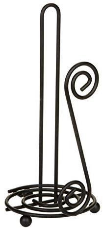 Spectrum Diversified Scroll Paper Towel Holder for Kitchen Countertop & Dining Room Table, Black