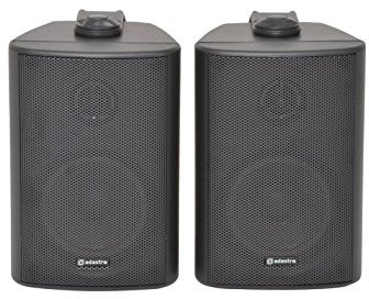 Pair 3 2 Way Compact Stereo HiFi Speakers 60W 8Ohm Black Mini Wall Mounted ABS