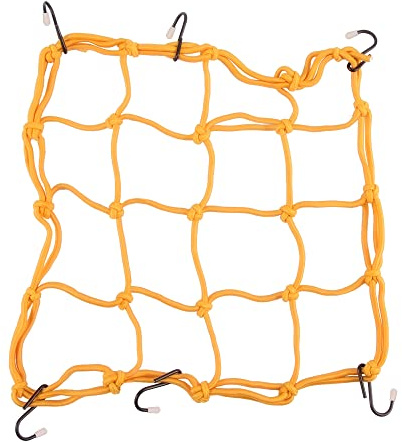 GOOFIT 12 * 12 Pouce Filet à Bagages 30.5 * 30.5cm Filet de Transport Jaune Remplacement pour Moto