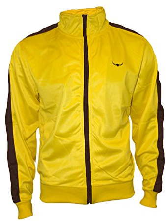ROCK-IT Apparel träningsjacka för herrar med dragkedjefickor och ståkrage - för sport och fritid - Tracktop [storlekar S-3XL] Sweatjacka Gul/Brun M