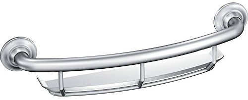 Moen LR2356DCH Haltegriff für Dusche, Chrom, 40,6 cm, zum Einschrauben, gebogen