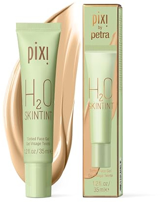 Pixi H2O SkinTint | Tinted Gel Moisturizer | Lightweight, Hydrating & Water-Resistant | Evens Tone & Reduces Redness | Warm | 1.2 fl oz/35 ml