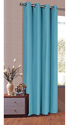 Tenda Oscurante, con Occhielli in Micro Raso, Opaca 20405, 20405, Turchese, 245 x 140 cm