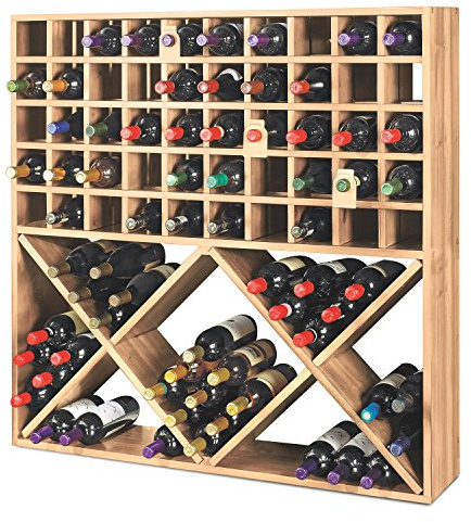 Jumbo Bin Grid 100 Bottle Wine Rack - Unstained