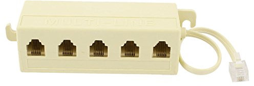 sourcingmap 6P4C RJ11 5 Vie Uscita Modulare Linea Telefonica Adattatore Cavo Splitter