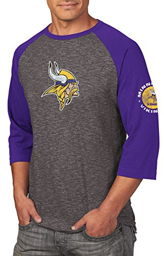 Minnesota Vikings Majestic NFL Great Move Men's 3/4 Sleeve Tri-Blend T-Shirt