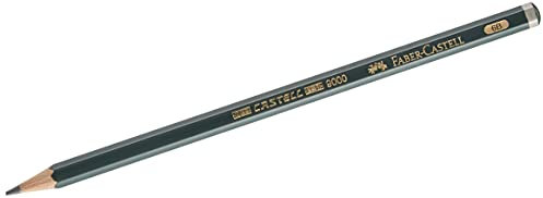 Faber-Castell 119006 - Bleistift Castell 9000, Härtegrad 6B, Schwarz, 1 Stück (1er Pack)
