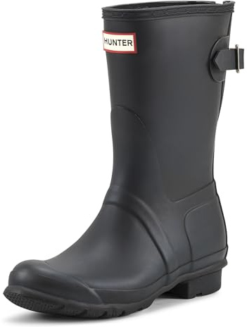Hunter Femme Original Back Adjustable Short Rain Boots Botte de Pluie, Noir, 40 EU