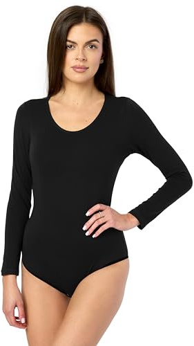 Merry Style Damen Langarm Body BD900 (Schwarz, M)