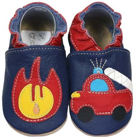 HOBEA-Germany Zapatos para niños y niñas en Diferentes diseños(20/21 EU, Bomberos con fuego)