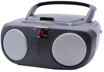 PROSCAN ELITE Portable AM/FM Radio With CD Player (BLACK) - Retro Boombox Speaker, CD Player, AM/FM Radio, AUX Audio Device Player For Home & Travel