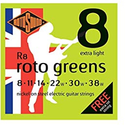 Rotosound Nickel Extra Light Gauge Electric Guitar Strings (8 11 14 22 30 38), R8