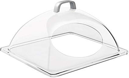 APS GN 1/2 Abdeckhaube, passend für GN 1/2, glasklarer Kunststoff, nahezu unzerbrechlich, ohne Tablett, aus SAN, mit Front-Ausschnitt und Griff