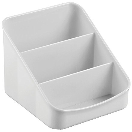 iDesign Linus support épices à 3 niveaux pour armoire de cuisine, porte-épices en plastique pour pots à épices, sachets de thé, etc., gris clair
