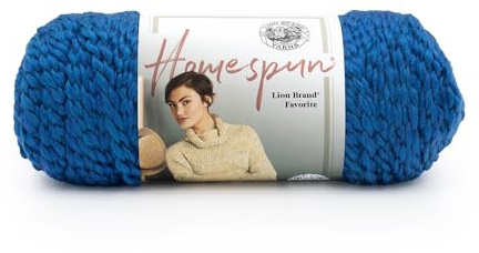 Lion Brand Yarn Homespun, Soft Bulky Yarn for Knitting, Crochet, and Crafts, Montana Sky, 1 Pack