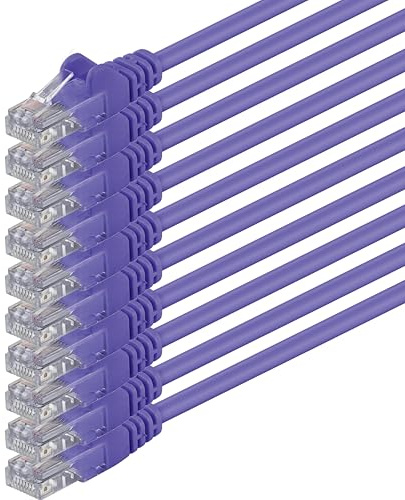 1aTTack.de 10x 1m Câble Réseau Cat6 Cat 6 - RJ45 Ethernet LAN DSL Routeur Modem - Violet