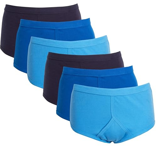 Sockstack 6 Pairs Men's Colour Y-Fronts Underpants, 100% Pure Cotton Trad Briefs Underwear, M L XL XXL X Large (40-42/102-107cm)