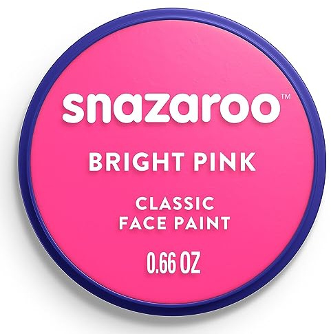 Snazaroo 1118058 Schminkfarbe - Rosa leuchtend, 18ml Topf - hautfreundliche Gesichtschminke auf Wasserbasis, wasservermalbar, parabenfrei, Face & Bodypaint Farbe für Kinder & Erwachsene