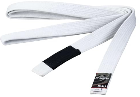 Ju-Sports Brazilian Jiu-Jitsu Gürtel - weiß, Baumwolle I Kampfsport Gürtel Für BJJ I Mehrfach gesteppt I Ca. 4,5 cm breiter Martial Arts Gürtel I A2