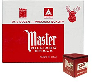 Masters Burgundy Billiard Chalk - 1 Dozen