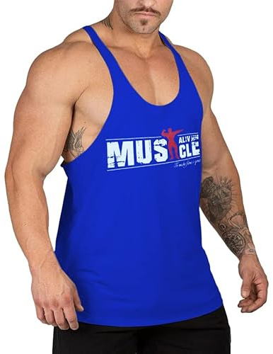 Herr Gym Bodybuilding Linne Stringer Vest Kondition Träna Sportkläder Bomull