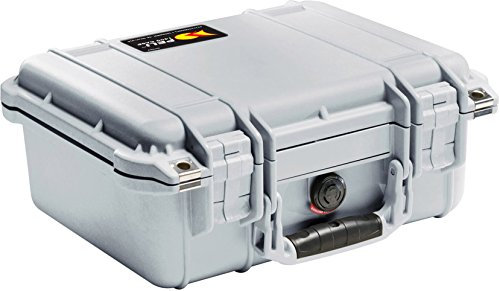 PELI 1400 Impact Resistant Protector Case, IP67 Watertight, 19L Capacity, Made in Germany, No Foam, Silver