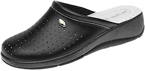 San Malo L128 Dek Leather Clog Mules Black 5 UK