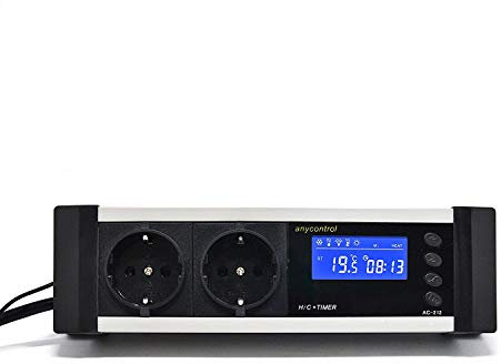 OCS.tec Digitaler Thermostat Thermoregler Temperaturregler Timer Alarm Heizen/Kühlen Tag-/Nachtmodus Reptilien Terrarium TMT-200 Pro TX2