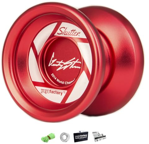 YOYO FACTORY SHUTTER Aluminium Yo-Yo - Red, World Yoyo Champion Pro Model