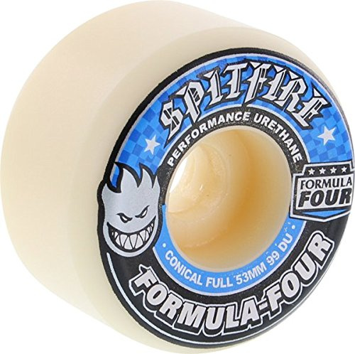 Spitfire Formula 4 99d - Set di 4 Ruote coniche per Skateboard, 53 mm, Colore: Bianco/Blu