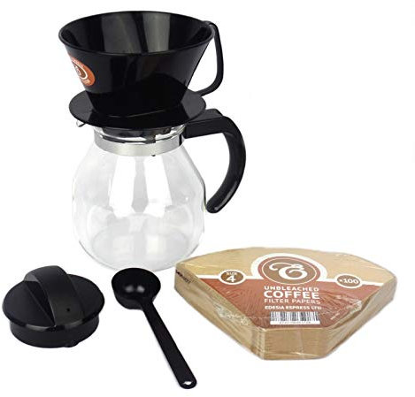 Edesia Espress 1 litre / 4 Cup Filter Coffee Maker Jug Set + 100 free filter papers