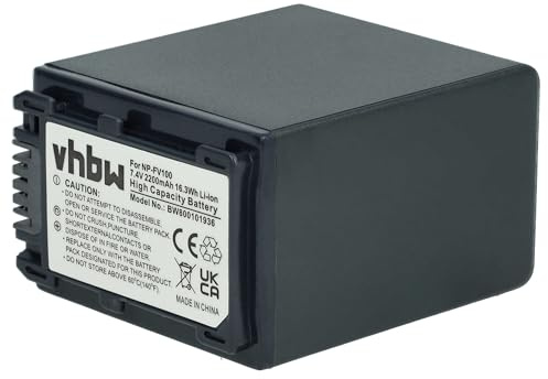 vhbw 1x Akku kompatibel mit Sony FDR-AX33, FDR-AX100E, FDR-AX43, FDR-AX53 Videokamera Camcorder (2200 mAh, 7,2 V, Li-Ion) + Infochip