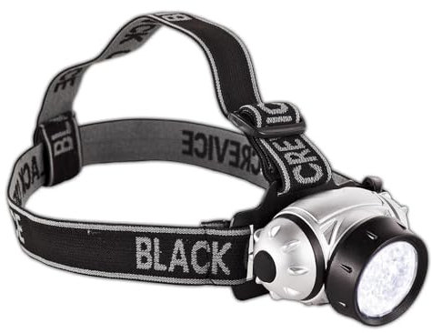 Black Crevice Stirnlampe I Kopflampe mit verstellbaren Band I LED-Kopflampe mit 21 LEDs I hohe Intensität & weiter Lichtstrahl I 4 Leuchtstufen I wasserfeste & bruchsichere LED-Stirnlampe
