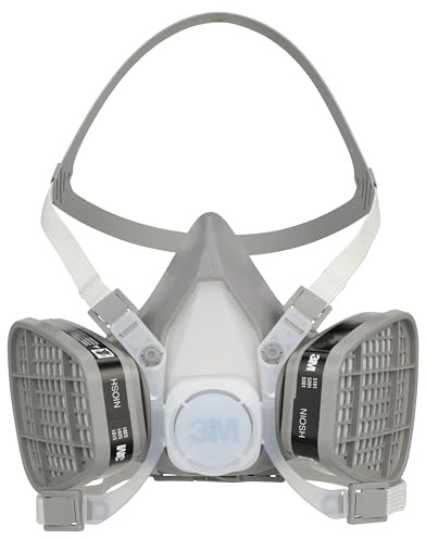3M Half Facepiece Disposable Respirator 5101, Organic Vapor, NIOSH Approved, Size Small, Lightweight, Pre-assembled, No Maintenance, Permanently Affixed Cartridges, 1 Unit