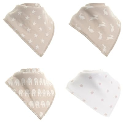 Ziggle Bandana Dribble Bibs - Cotton Front Baby Bibs Newborn to 24 Months | Newborn Gifts - Baby Bibs For Comfortable Kids